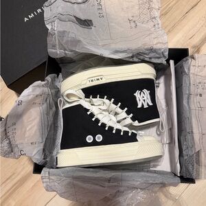 AMIRI Kids Black and Cream High-Top Sneakers